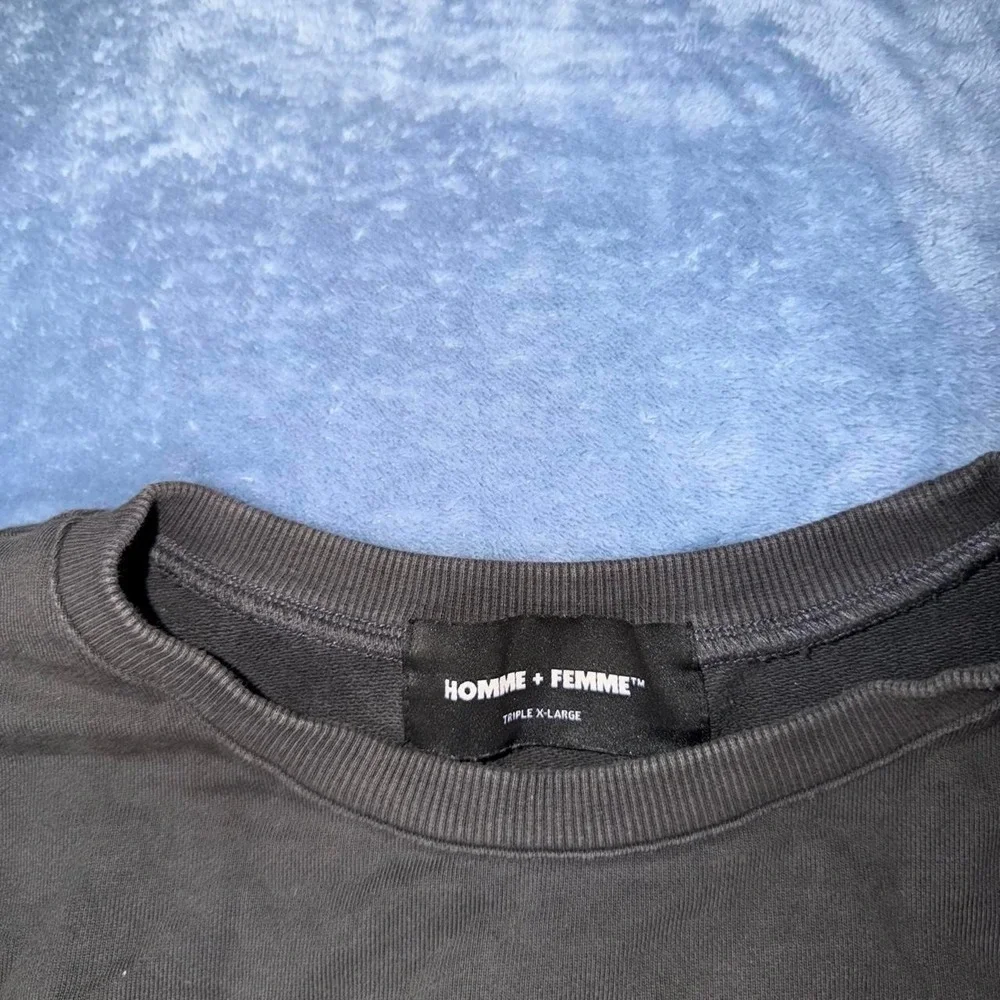 Homme + Femme black crewneck sweatshirt